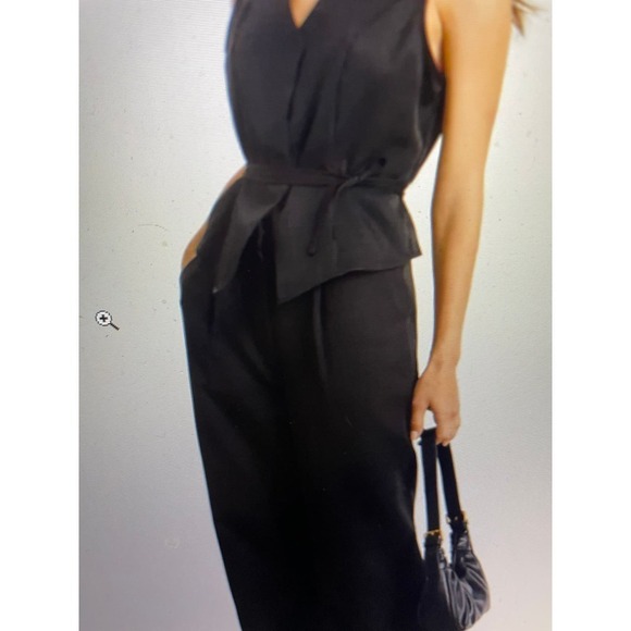 Pant Set 2 piece Soho baggy pants snap vest set with tie Black XL or 12 - Picture 4 of 7